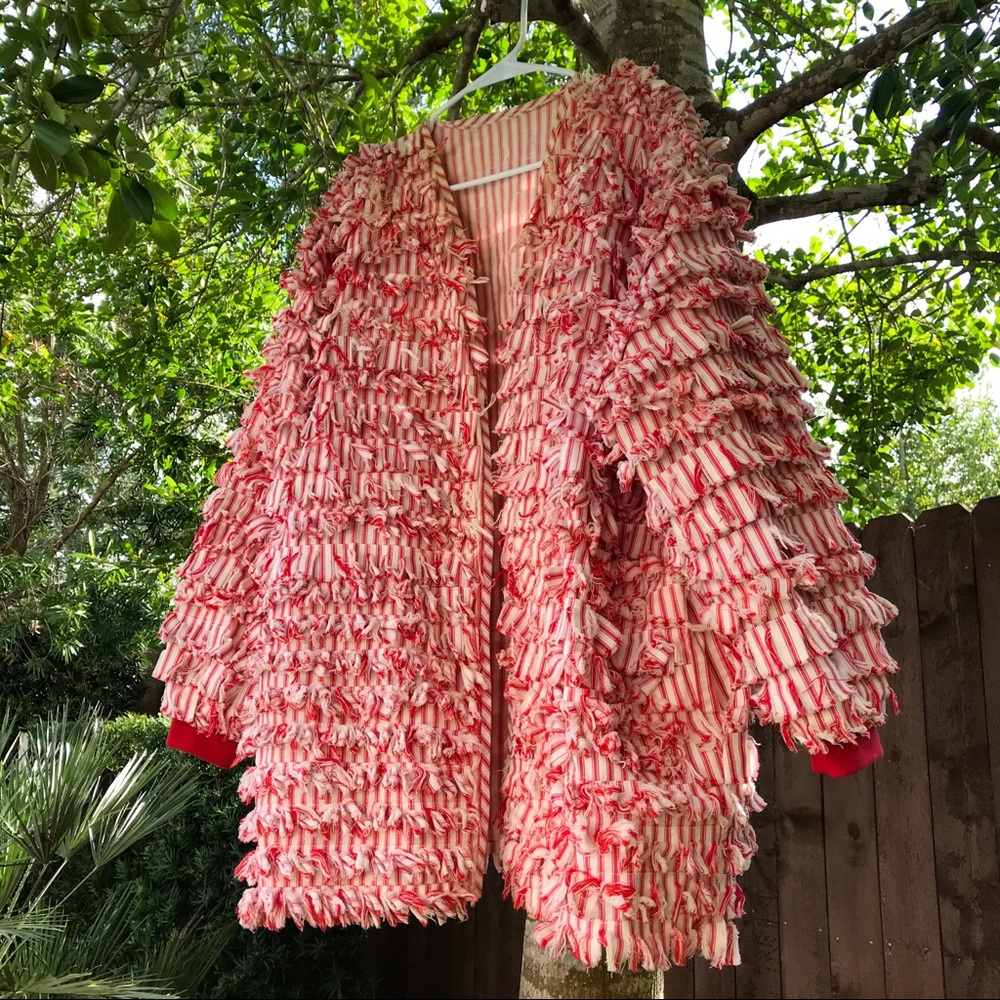 Gorgeous vintage homemade fabric cardigan/jacket!